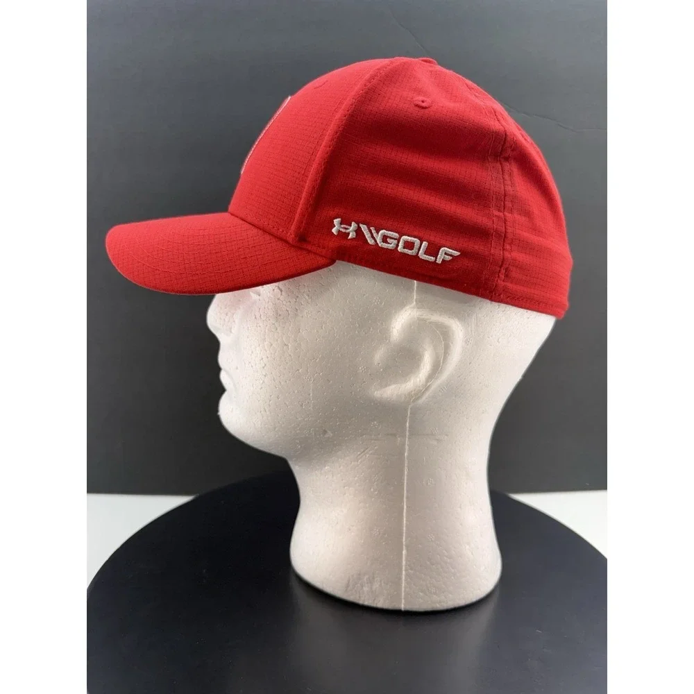 Under Armour Jordan Spieth Drive Golf Hat Red Youth Size SM/MD‎ Fitted Cap